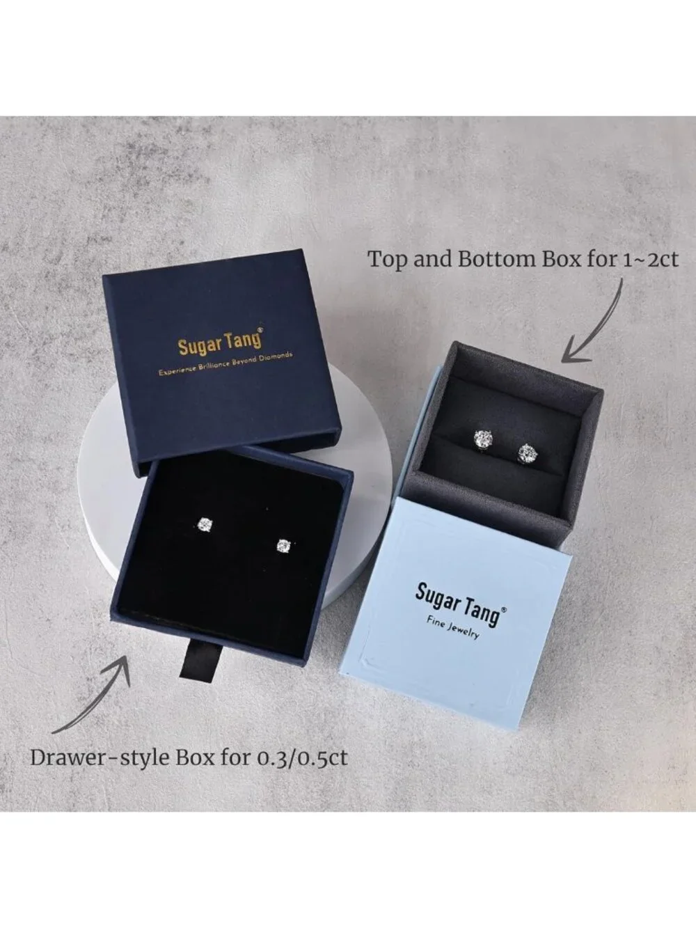 Elegant Moissanite Stud Earrings in 925 Sterling Silver for Men & Women